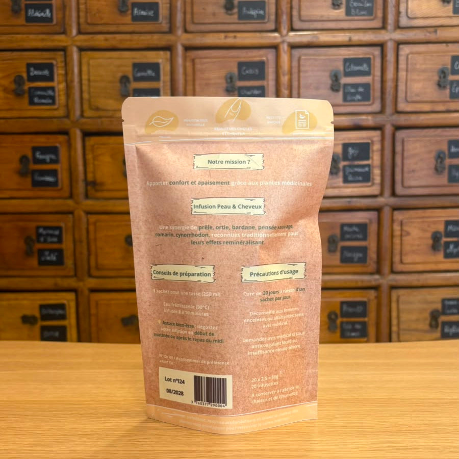 Infusion Peau & Cheveux en infusettes - plantes pour la peau et les cheveux