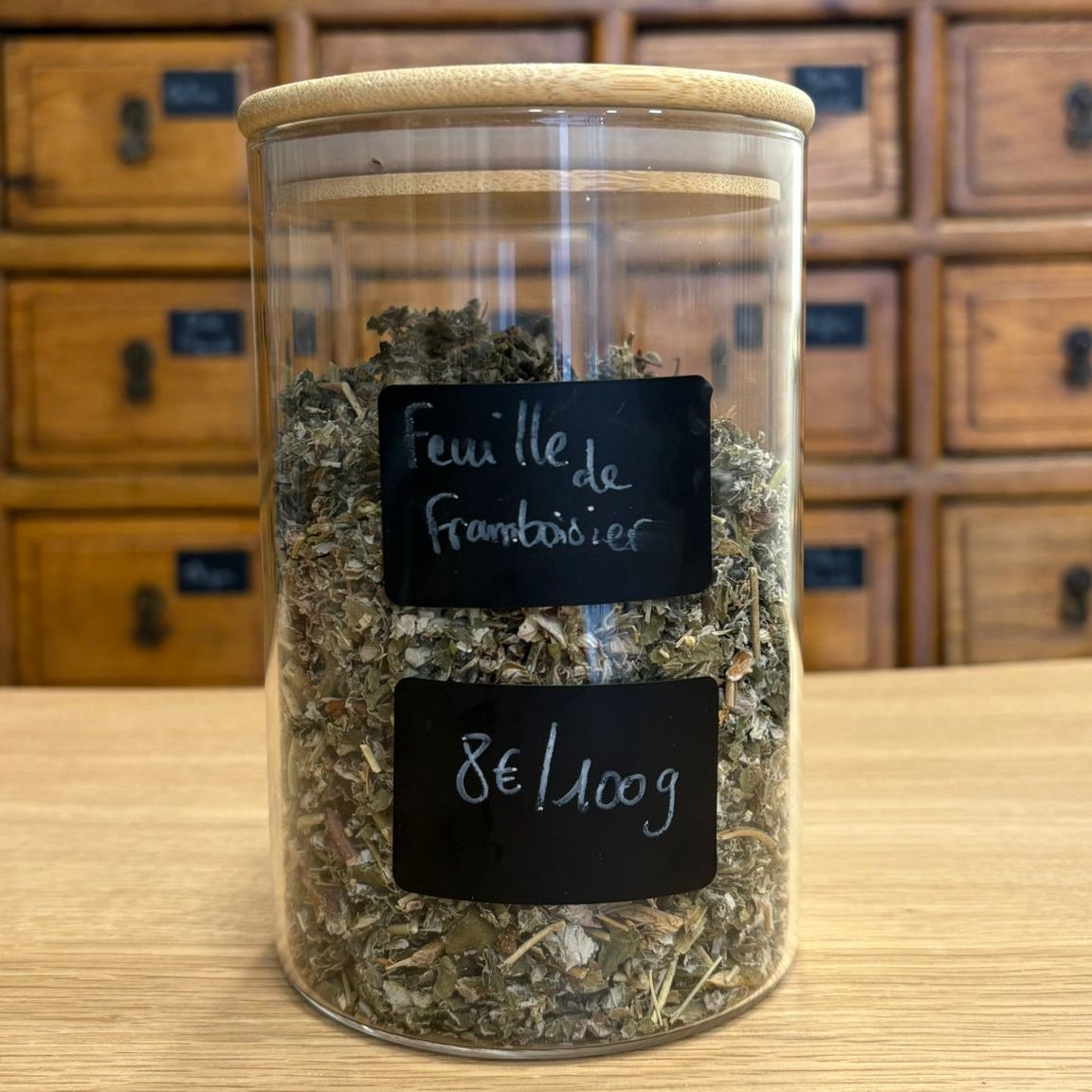 Feuilles de framboisier séchées