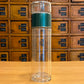 Gourde en verre double paroi avec infuseur, coloris vert/bleu – Herboricare