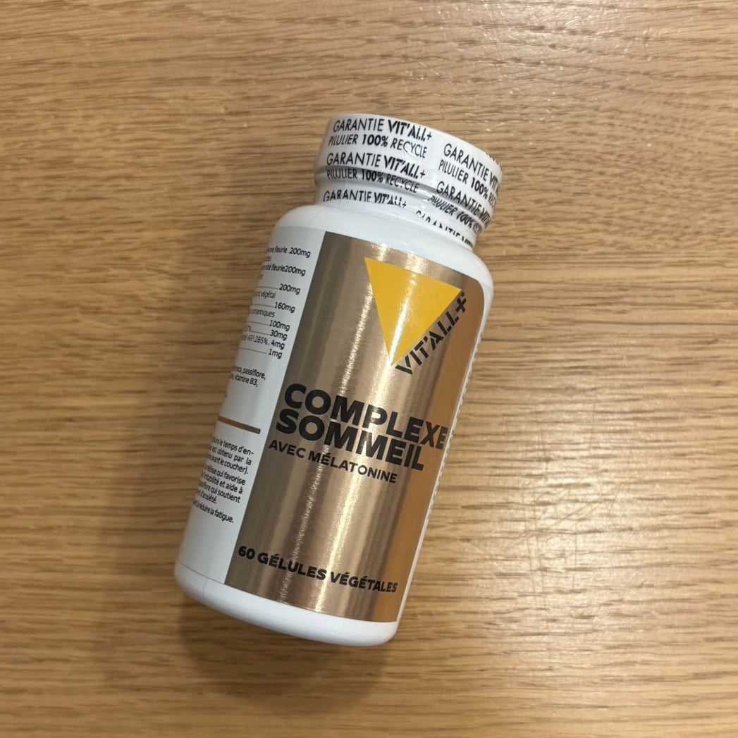 Complexe Sommeil mélatonine et plantes VIT'ALL+ — composition, 60 gélules