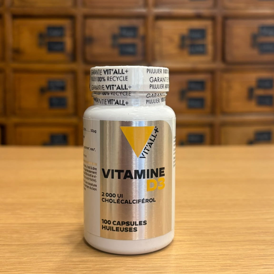 Vitamine D3 800 UI VIT'ALL+, 100 gélules végétales