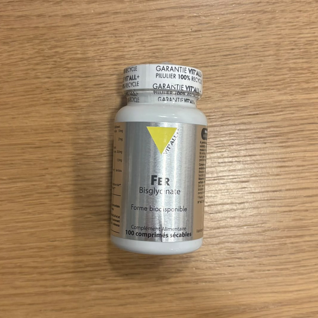 Fer bisglycinate 27 mg VIT'ALL+ — composition, 100 comprimés sécables