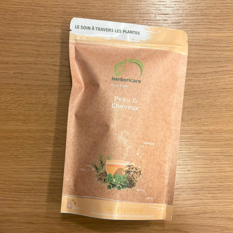 Infusion beauté Peau & Cheveux Herboricare - pensée sauvage, romarin, cynorrhodon